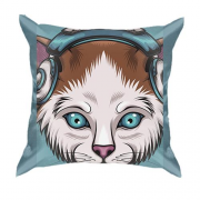 3D подушка с котом с голубыми глазами