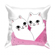3D подушка с котами в шарфике