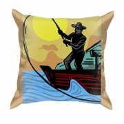 3D подушка с иллюстрацией рыбака