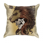 3D подушка зі скелетом і головою лева