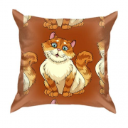 3D подушка с рыжими котиками