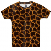 Детская 3D футболка с тёмной леопардовой шкурой