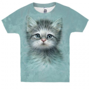 Детская 3D футболка с серым котенком
