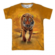 3D футболка Тигр в саванне