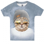 Дитяча 3D футболка Кіт-хіпстер