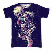 3D футболка з астронавтом і Місяцем