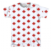 3D футболка с листиками флага Канады