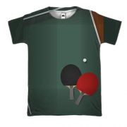 3D футболка с настольным теннисом и ракетками