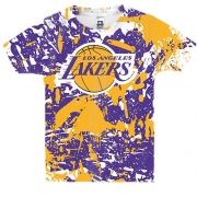 Дитяча 3D футболка Lakers фірмові кольори бризки фарб
