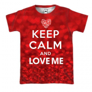 3D футболка Keep calm and love me