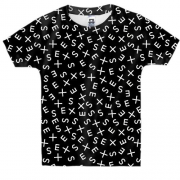 Дитяча 3D футболка S E X pattern