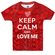 Детская 3D футболка Keep calm and love me
