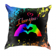 3D подушка I love you rainbow
