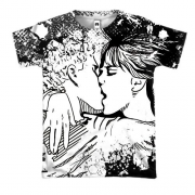 3D футболка Чорно-білий поцілунок 2