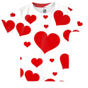 Детская 3D футболка Big hearts
