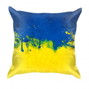 3D подушка акварельный флаг Украины