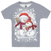 Дитяча 3D футболка зі сніговичками