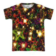 3D футболка зі святковими зірками