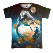 3D футболка "Космический Bitcoin"