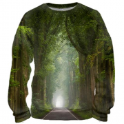 3D світшот "Дорога в лісі"