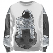 3D свитшот с астронавтом сидящим на Луне