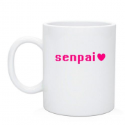 Чашка з надписью "Senpai"