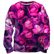 3D свитшот Purple petals pattern
