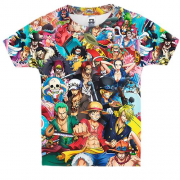Детская 3D футболка One Piece - герои
