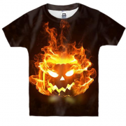 Детская 3D футболка Тыква в огне