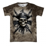 3D футболка с пиратским черепом