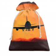Подарочный мешочек с садящимся самолетом