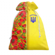 Подарунковий мішечок з петриківським розписом і гербом України (2)
