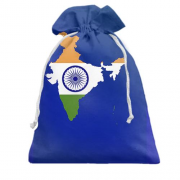Подарочный мешочек с контурным флагом Индии