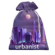 Подарочный мешочек с городом и надписью "Урбанист"