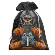 Подарочный мешочек с космонавтом скелетом и подарком