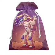 Подарочный мешочек с космонавтом и магнитофоном