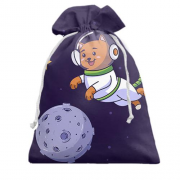 Подарунковий мішечок з котом в космосі