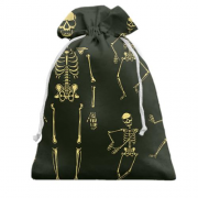 Подарочный мешочек с танцующим скелетом