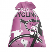 Подарочный мешочек с женским велосипедом