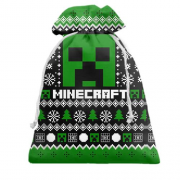3D Подарочный мешочек Новогодний паттерн - Minecraft