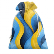 3D Подарочный мешочек Желто-синие волокна