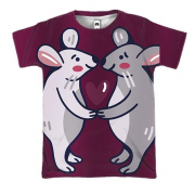 3D футболка з закоханими мишками