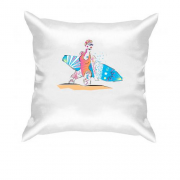 Подушка з серфінгисткою
