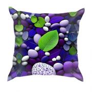 3D подушка с фиолетовой галькой
