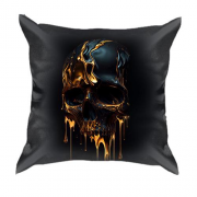 3D подушка з чорно-золотим черепом