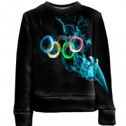 Детский 3D свитшот Олимпийские кольца из дыма