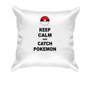 Подушка Keep calm and catch pokemon