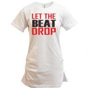 Подовжена футболка з написом "Let me beat drop"