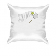 Подушка з тенісною сіткою, ракеткою і м'ячем