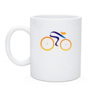 Чашка с ленточным велосипедистом